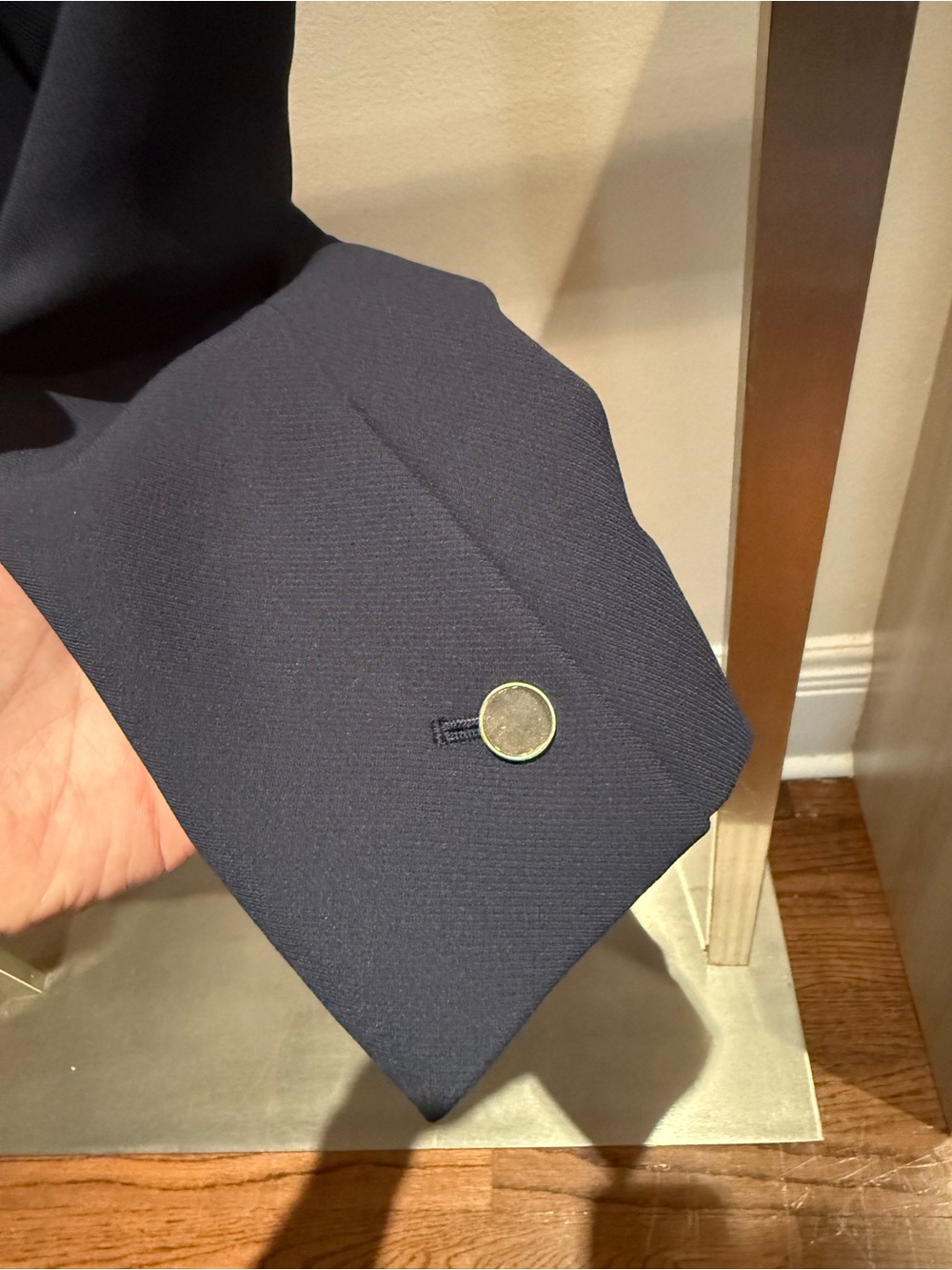 Club Monaco Navy Double-Breasted Gold-Button Blazer - Picture 4 of 7